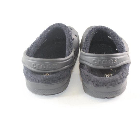 Crocs Black Classic Clogs Faux Fur Lining Junior Child Youth Shoes #128 - Picture 4 of 8